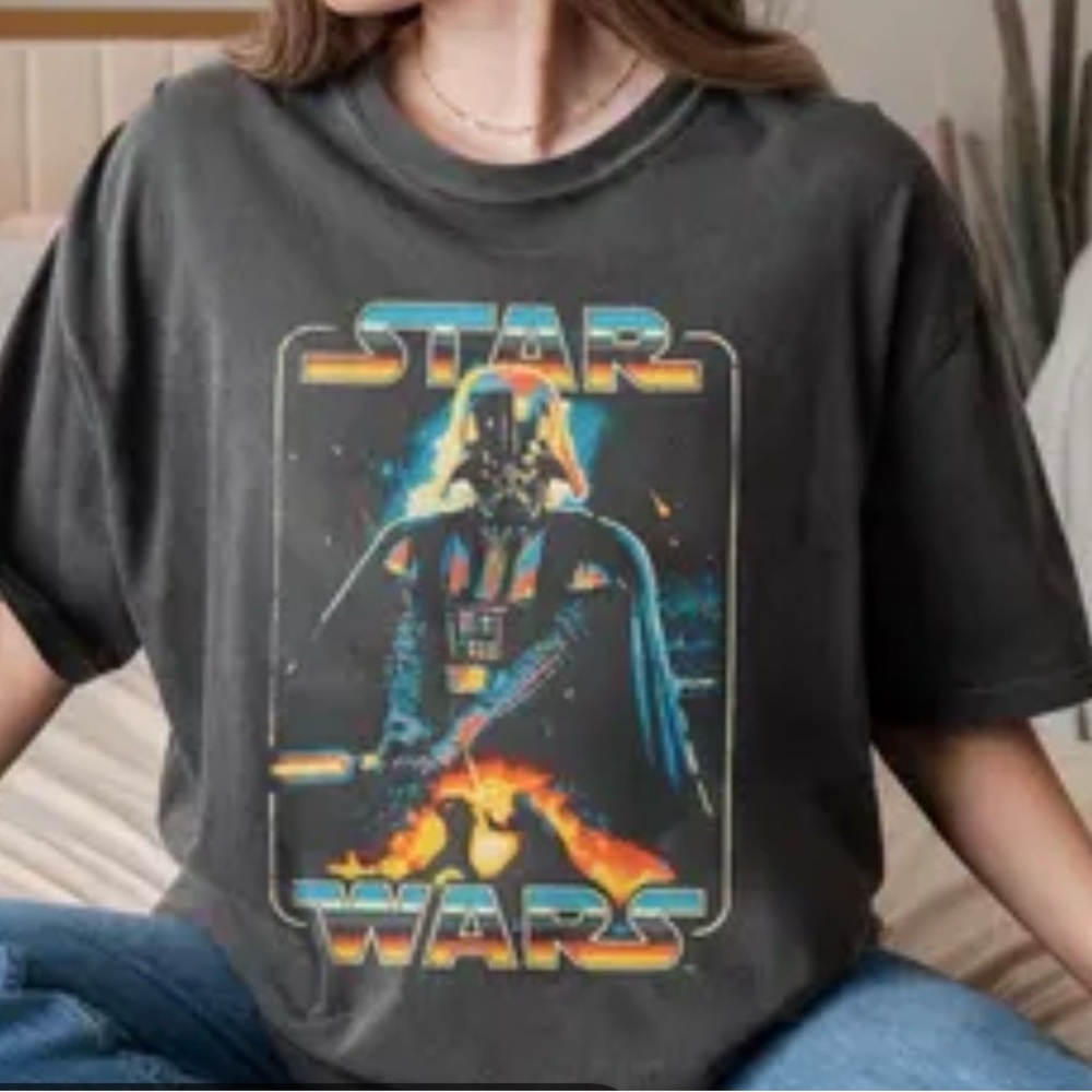 Star Wars‎ Darth Vader T Shirt Youth XL Women’s Small Black Graphic Tee Disney